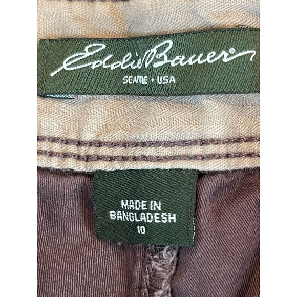 Eddie Bauer Mens Shorts Cargo Trunk Mid Rise 100% Cotton Outdoor Maroon Size 10 - Picture 7 of 9